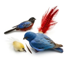 Toys for Birds - Feather toys isolated. Generative AI