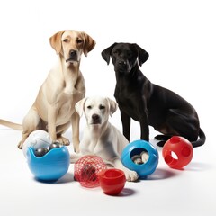 Toys for Dogs - Disc toys isolated. Generative AI