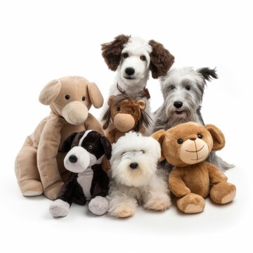 Toys for Dogs - Plush toys isolated. Generative AI