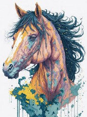 A cute beautiful horse adventure art 