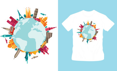 world tourism day t-shirt design editable template