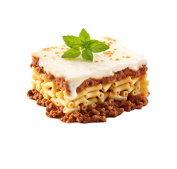 Pastitsio isolated on transparent background