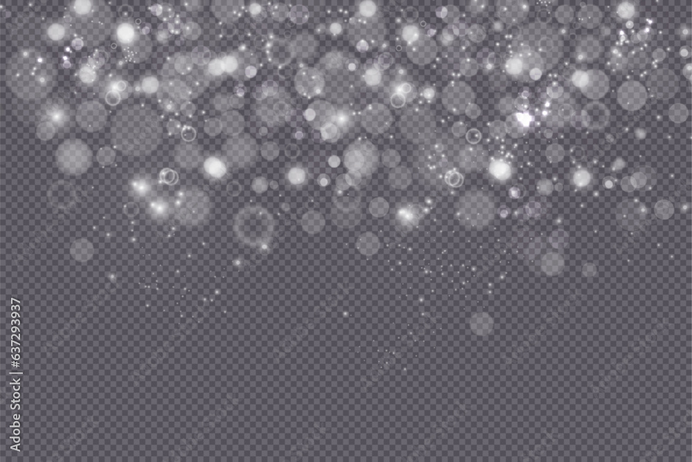 Poster bokeh lights isolated on grey background. vector blurred shapes, abstract glowing effect, festive de
