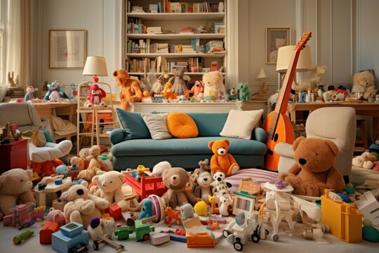 Living full room children toys. Generate Ai