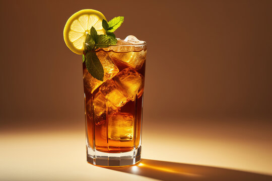 A Glass Of Long Island Iced Tea On Table Stock Photo, Picture and Royalty  Free Image. Image 115995393.