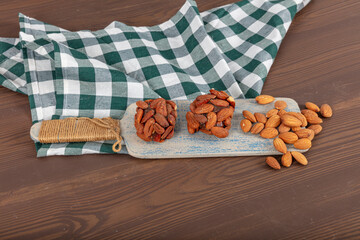 Turkish Dessert Cezerye with Hazelnut, Almond or pistachio. Turkish delight with carrot nuts atom...