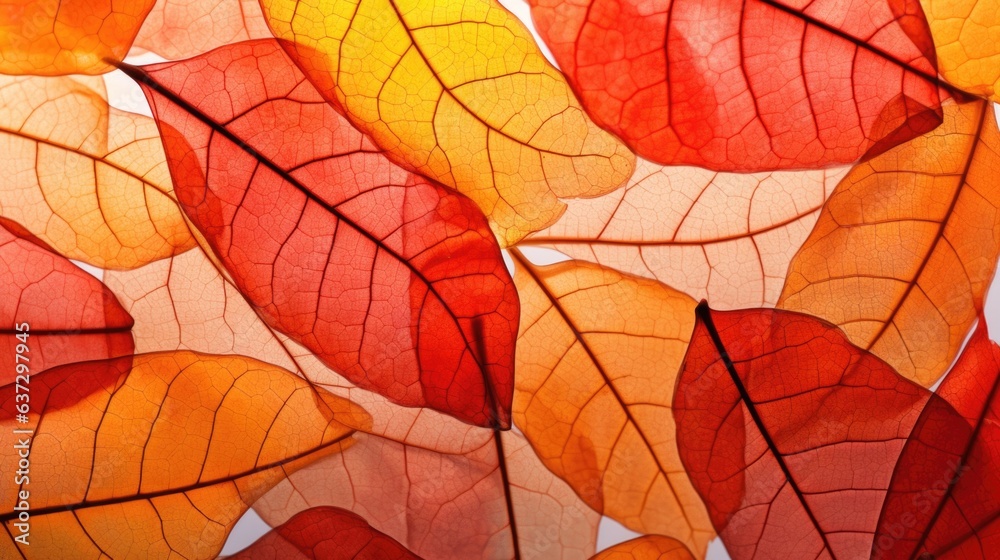 Wall mural autumn leaves background. generative ai