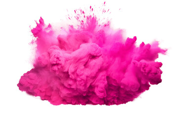 Bright pink magenta Holi paint color powder for festivities, Generative Ai - obrazy, fototapety, plakaty