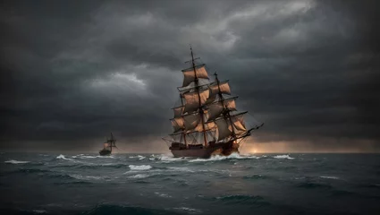 Foto op Plexiglas A ship with sails © Алексей Мосейко