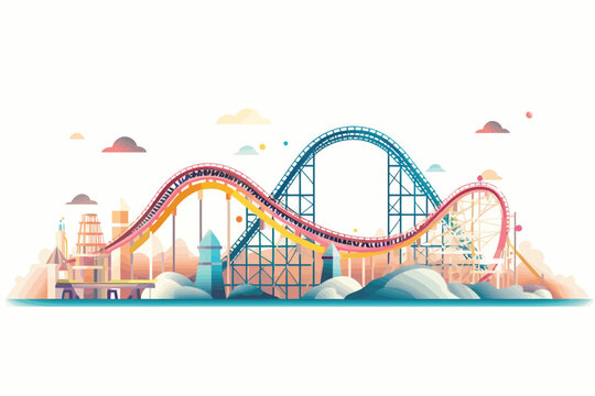 roller coaster vector flat minimalistic isolated illustration