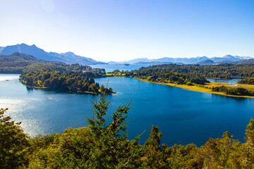 Fototapeta na wymiar Bariloche beautiful views, landscapes, mountains and lakes Patagonia Argentina