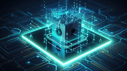 Cyber Security technology background. Generative Ai