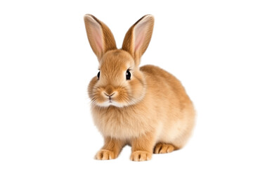 A cute rabbit isolated on a white background, Generative Ai