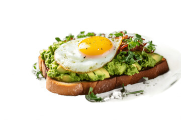 A delicious plate of avocado toast with a fried egg, Generative Ai