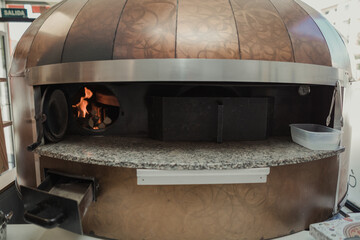 Oven in the kitchen of a pizzeria restaurant