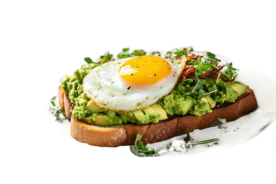 A delicious plate of avocado toast with a fried egg, Generative Ai