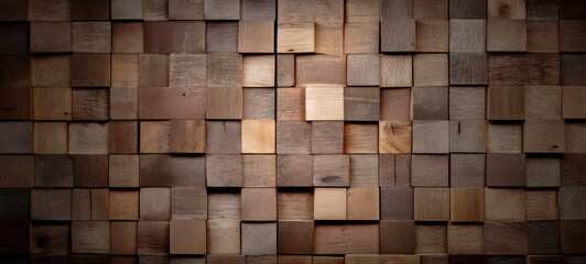 Wooden blocks, mosaic, panel Old wood texture  vintage background