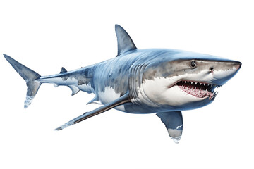Large shark isolated on a white background, Generative Ai