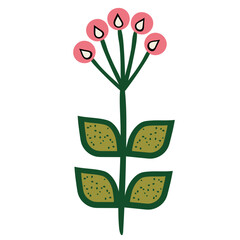 Decorative flower in ethno style. Simple decorative element. scandinavian style