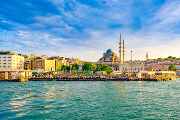 Beautiful and magnificent views of Istanbul in from the Bosphorus.