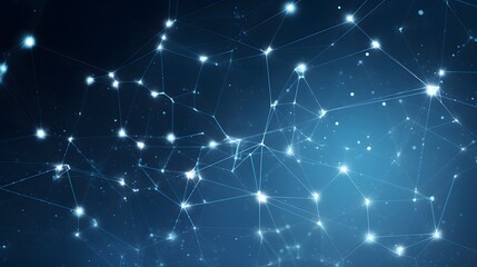 Abstract Fusion: Network of Lines on Blue Background with Sci-Fi Sensibility
