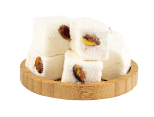 coconut Turkish delight with pistachios