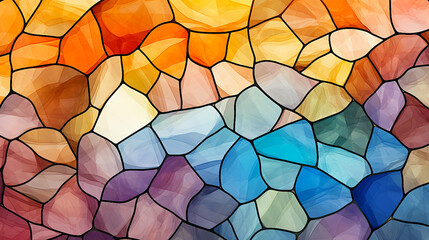 Transparent stone background with stained glass style