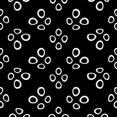 White background with black pattern. Seamless texture for fashion, textile design,  on wall paper, wrapping paper, fabrics and home decor. Simple repeat pattern.