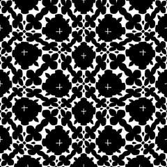 White background with black pattern. Seamless texture for fashion, textile design,  on wall paper, wrapping paper, fabrics and home decor. Simple repeat pattern.