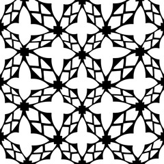 White background with black pattern. Seamless texture for fashion, textile design,  on wall paper, wrapping paper, fabrics and home decor. Simple repeat pattern.