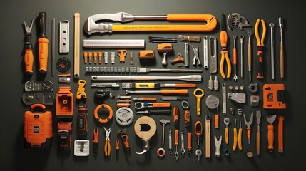 labour day flat lay workers tool