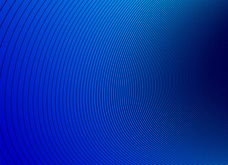 Blue lines in 3D perspective vector abstract background, dynamic linear minimal design, wave lied pattern in dimensional and movement.