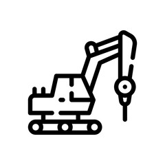 hydraulic breaker line icon