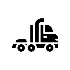 semi truck glyph icon