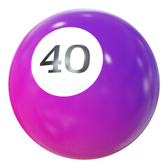 Ball Number 40 - 3d Render