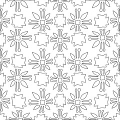 Stylish texture with figures from lines.Abstract geometric black and white pattern for web page, textures, card, poster, fabric, textile. Monochrome graphic repeating design. 