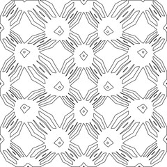Stylish texture with figures from lines.Abstract geometric black and white pattern for web page, textures, card, poster, fabric, textile. Monochrome graphic repeating design. 