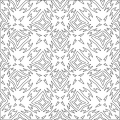 Stylish texture with figures from lines.Abstract geometric black and white pattern for web page, textures, card, poster, fabric, textile. Monochrome graphic repeating design. 