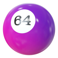 Ball Number 64 - 3d Render