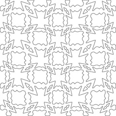 Stylish texture with figures from lines.Abstract geometric black and white pattern for web page, textures, card, poster, fabric, textile. Monochrome graphic repeating design. 