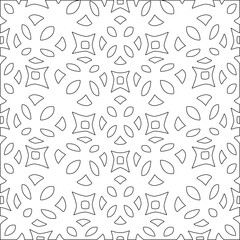 Stylish texture with figures from lines.Abstract geometric black and white pattern for web page, textures, card, poster, fabric, textile. Monochrome graphic repeating design. 