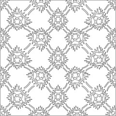 Stylish texture with figures from lines.Abstract geometric black and white pattern for web page, textures, card, poster, fabric, textile. Monochrome graphic repeating design. 