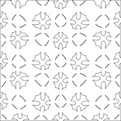 Stylish texture with figures from lines.Abstract geometric black and white pattern for web page, textures, card, poster, fabric, textile. Monochrome graphic repeating design. 