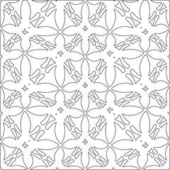 Stylish texture with figures from lines.Abstract geometric black and white pattern for web page, textures, card, poster, fabric, textile. Monochrome graphic repeating design. 