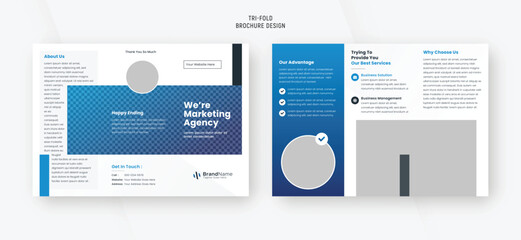 Creative marketing agency trifold brochure company profile booklet design