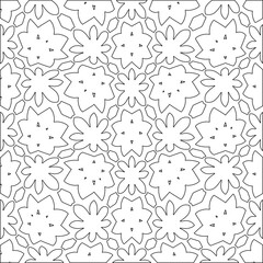 Stylish texture with figures from lines.Abstract geometric black and white pattern for web page, textures, card, poster, fabric, textile. Monochrome graphic repeating design. 