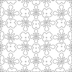 
 Stylish texture with figures from lines.Abstract geometric black and white pattern for web page, textures, card, poster, fabric, textile. Monochrome graphic repeating design. 