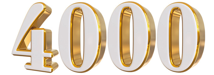4000 Follower 3d Gold Number