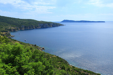 Fototapeta na wymiar View from Island Vis to Bisevo, Adriatic sea, Croatia