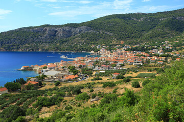Fototapeta na wymiar Komiza, touristic destination on Island Vis, Dalmatia, Croatia